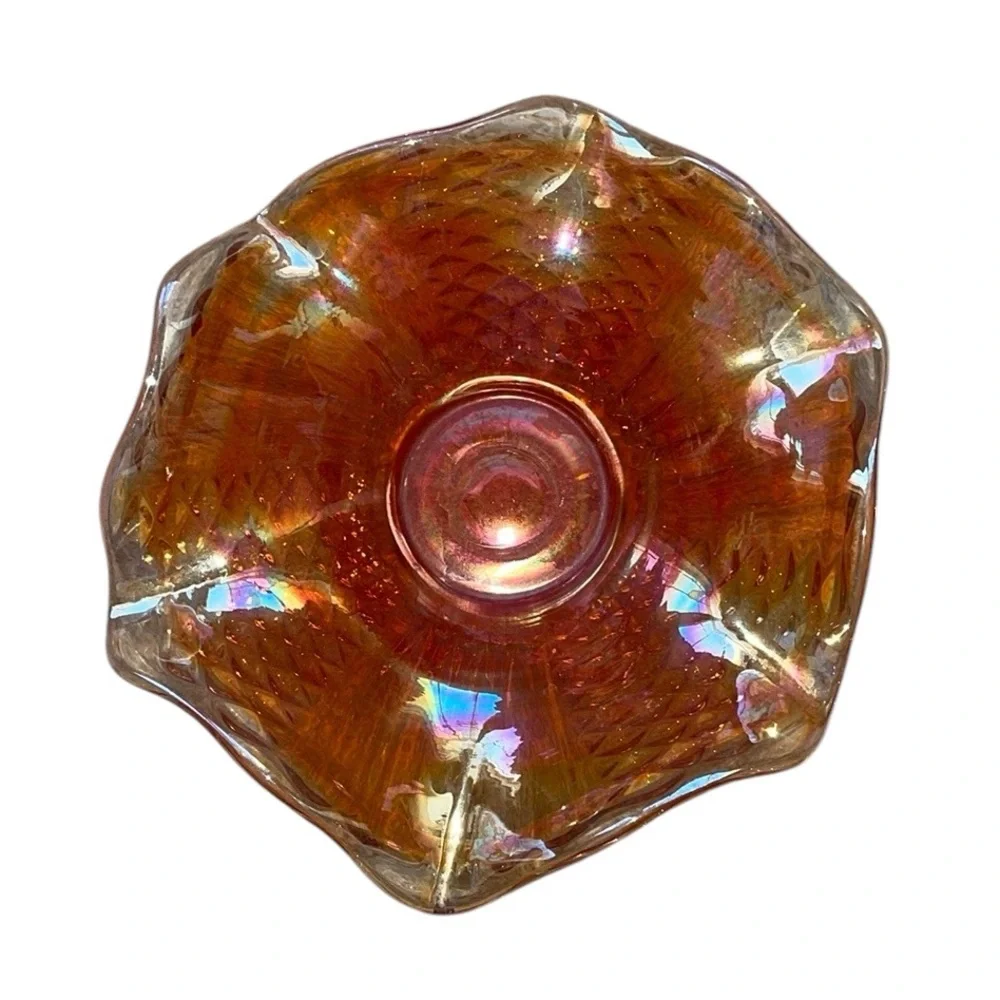 Vintage Imperial Glass Marigold Carnival Diamond File Pattern